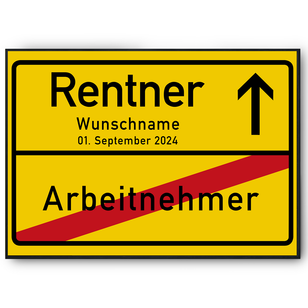 Renter Ortsschild Poster Ruhestand personalisiertes Geschenk zur Rente Geschenkidee Pensionär