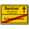 Renter Ortsschild Poster Ruhestand personalisiertes Geschenk zur Rente Geschenkidee Pensionär