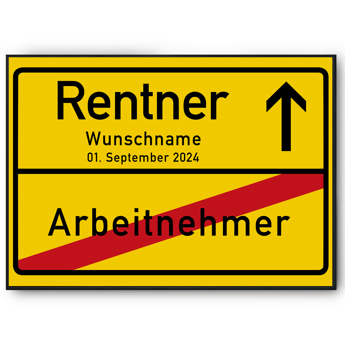 Renter Ortsschild Poster Ruhestand personalisiertes Geschenk zur Rente Geschenkidee Pensionär