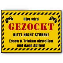 Laden Sie das Bild in den Galerie-Viewer, Lustiges Zocker Poster Spielzimmer Gamer Geschenk Schüler Zocken Dekoration Gaming Zimmer Deko
