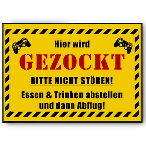 Lustiges Zocker Poster Spielzimmer Gamer Geschenk Schüler Zocken Dekoration Gaming Zimmer Deko