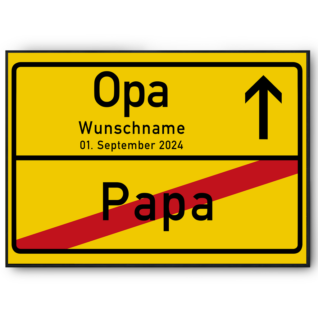 Opa personalisiertes Geschenk Opa Ortsschild Poster personalisierte Geschenkidee