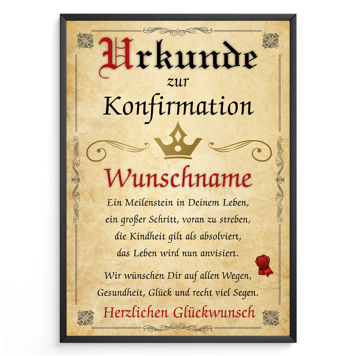 Urkunde zur Konfirmation personalisiert Konfirmationsgeschenk mit Wunschname Karte Konfirmation Deko