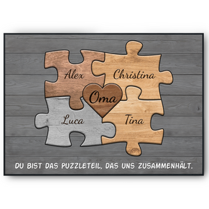 Oma Geschenk personalisiert | Oma Geburtstag Großmutter Familienbild gestalten | Muttertag personalisierte Geschenke Oma Puzzle