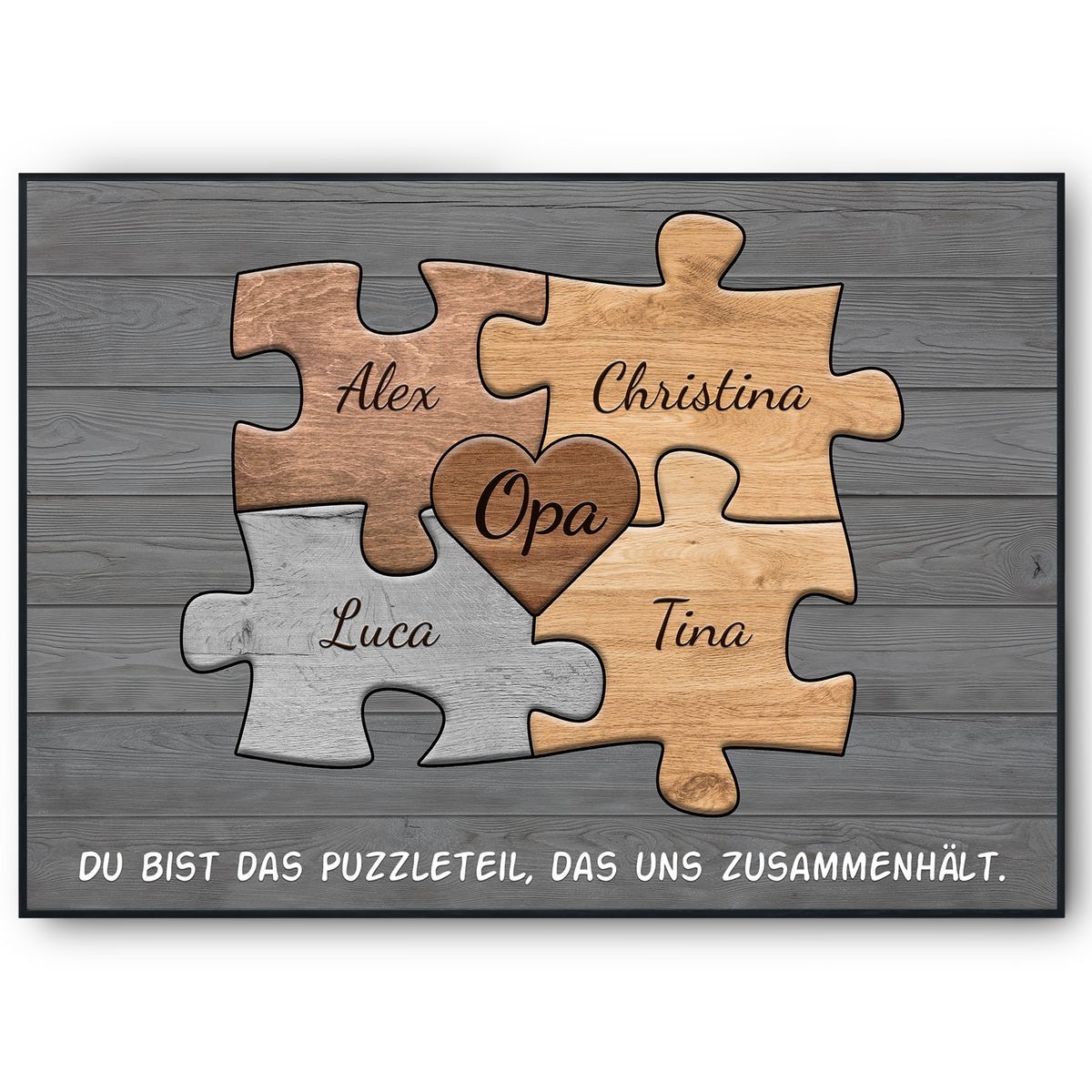 Opa Geschenk personalisiert | Opa Geburtstag Großvater Familienbild gestalten | Vatertag personalisierte Geschenke Opa Puzzle