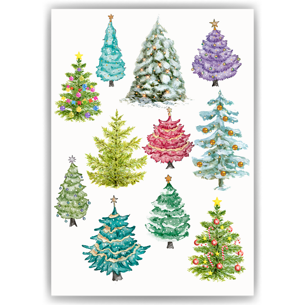 Weihnachtsbaum Kunstdruck Weihnachten DIN A4 Weihnachtsbild Weihnachtsposter Weihnachtsdeko Wandbild 1er Set