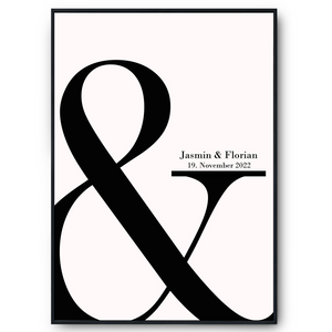Personalisiertes Poster für Paare Namen Datum Jahrestag Valentinstag Geschenk zur Hochzeit