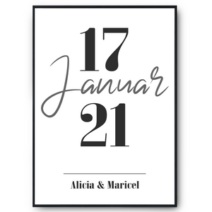 Jahrestag Poster Personalisiert Datum Namen Partner Hochzeit Geschenk