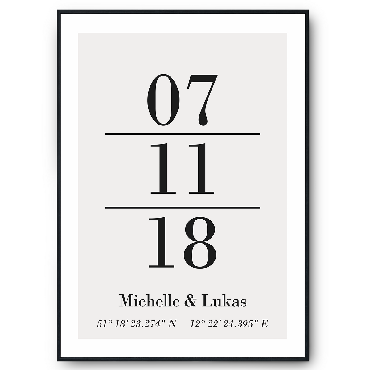 Partner Poster Personalisiert Koordinaten Datum Namen Jahrestag Geschenk zur Hochzeit