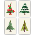 Weihnachtsbaum Kunstdrucke Weihnachten DIN A4 Weihnachtsbilder Weihnachtsposter Weihnachtsdeko Wandbilder 4er Set