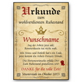 Ruhestand Urkunde personalisiert Rente persönliches Abschiedsgeschenk Kollegen personalisierte Geschenkidee zum Ruhestand