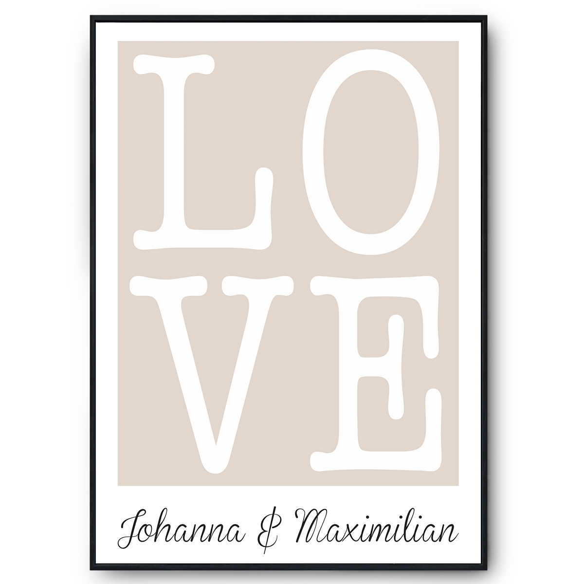 LOVE Partner Poster Personalisiert mit Namen Geschenk zur Hochzeit Poster für Paare Verlobte Hochzeitsgeschenk