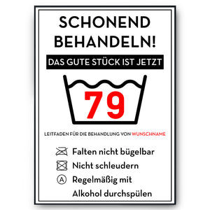Personalisiertes Geschenk zum 79. Geburtstag Frau Mann Wäsche Lustige Geschenkidee 79 Jahre Geburtstagskarte Witzige Party Deko