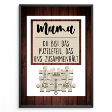 Laden Sie das Bild in den Galerie-Viewer, Mama Puzzle Poster personalisiert – Familien Puzzle mit Namen – Liebevolles Geschenk für Mama, Muttertag, Geburtstag
