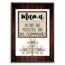 Laden Sie das Bild in den Galerie-Viewer, Mama Puzzle Poster personalisiert – Familien Puzzle mit Namen – Liebevolles Geschenk für Mama, Muttertag, Geburtstag
