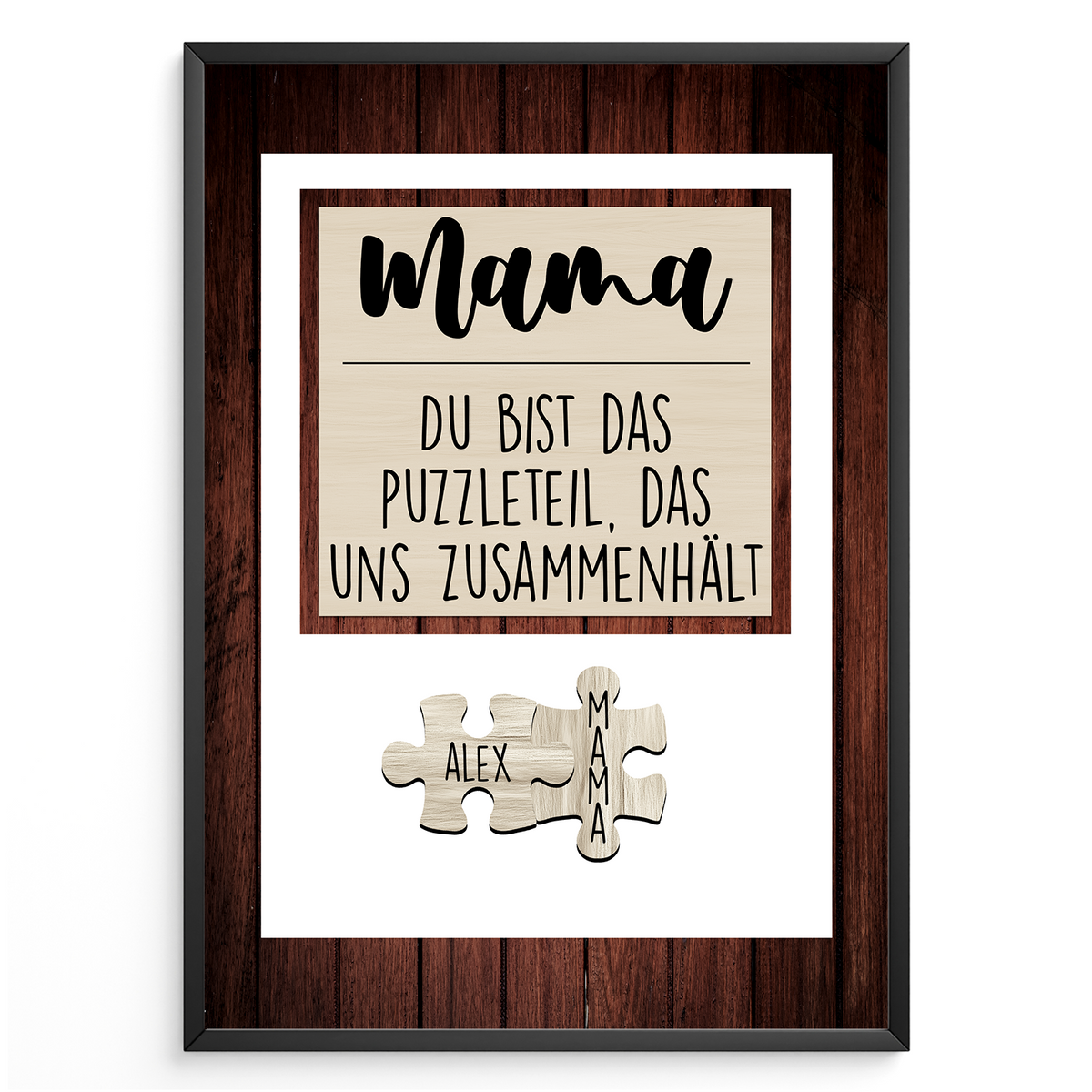 Mama Puzzle Poster personalisiert – Familien Puzzle mit Namen – Liebevolles Geschenk für Mama, Muttertag, Geburtstag