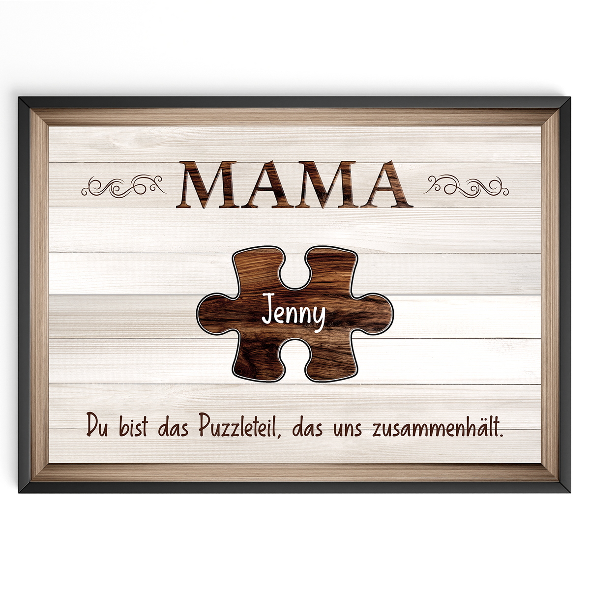 Personalisiertes Poster für Mama – Puzzle Optik mit Namen – Familien Wandbild – Geschenk für Mutter, Muttertag, Weihnachten