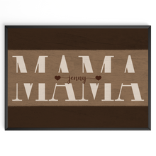 Laden Sie das Bild in den Galerie-Viewer, Personalisiertes Mama Poster mit Namen – Holzoptik Wandbild – Geschenk für Mama, Muttertag Geschenk, Familienposter personalisiert
