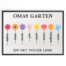 Laden Sie das Bild in den Galerie-Viewer, Personalisiertes Oma Poster „Omas Garten“ – Blumenposter mit Namen – Geschenk für Oma, Familienposter personalisiert, Wandbild Oma
