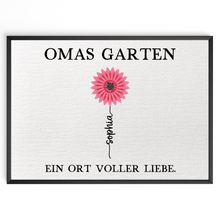 Laden Sie das Bild in den Galerie-Viewer, Personalisiertes Oma Poster „Omas Garten“ – Blumenposter mit Namen – Geschenk für Oma, Familienposter personalisiert, Wandbild Oma
