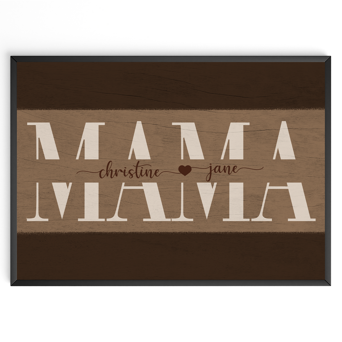 Personalisiertes Mama Poster mit Namen – Holzoptik Wandbild – Geschenk für Mama, Muttertag Geschenk, Familienposter personalisiert