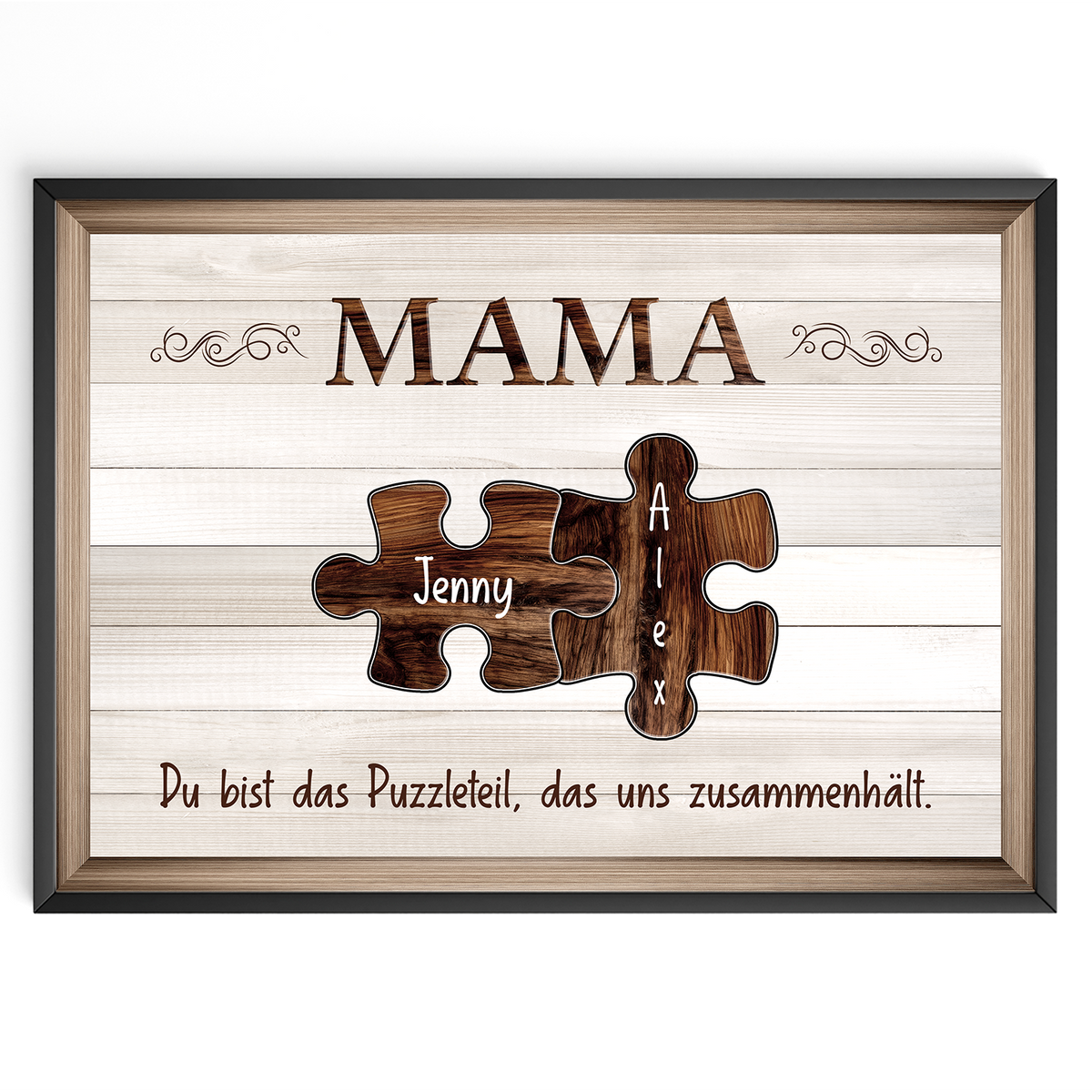 Personalisiertes Poster für Mama – Puzzle Optik mit Namen – Familien Wandbild – Geschenk für Mutter, Muttertag, Weihnachten