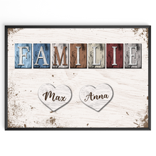 Laden Sie das Bild in den Galerie-Viewer, Poster Familie Personalisiert mit Namen - personalisierte Geschenke zum Einzug Hausbau Wohnung Einzugsgeschenk Bild Familie Geschenk für Familie, Eltern, Mama &amp; Papa
