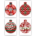 Christbaumkugeln Weihnachten DIN A4 Weihnachtsbilder Weihnachtsposter Weihnachtsdeko Wandbilder 4er Set