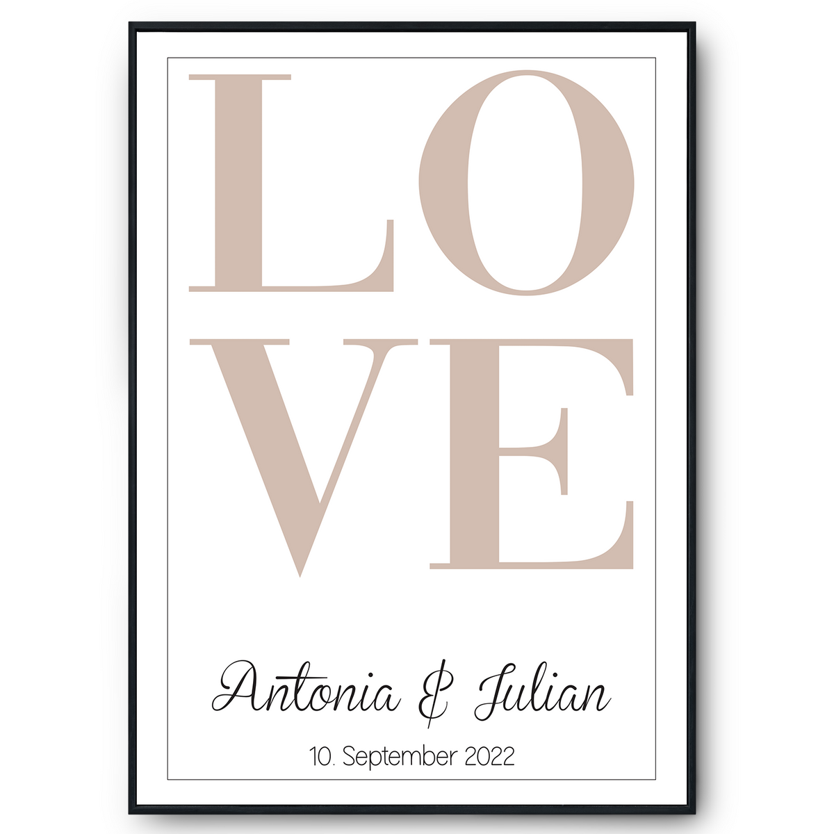 LOVE Partner Poster Personalisiert Namen & Datum Jahrestag Geschenk zur Hochzeit Poster für Paare Verlobte Hochzeitsgeschenk