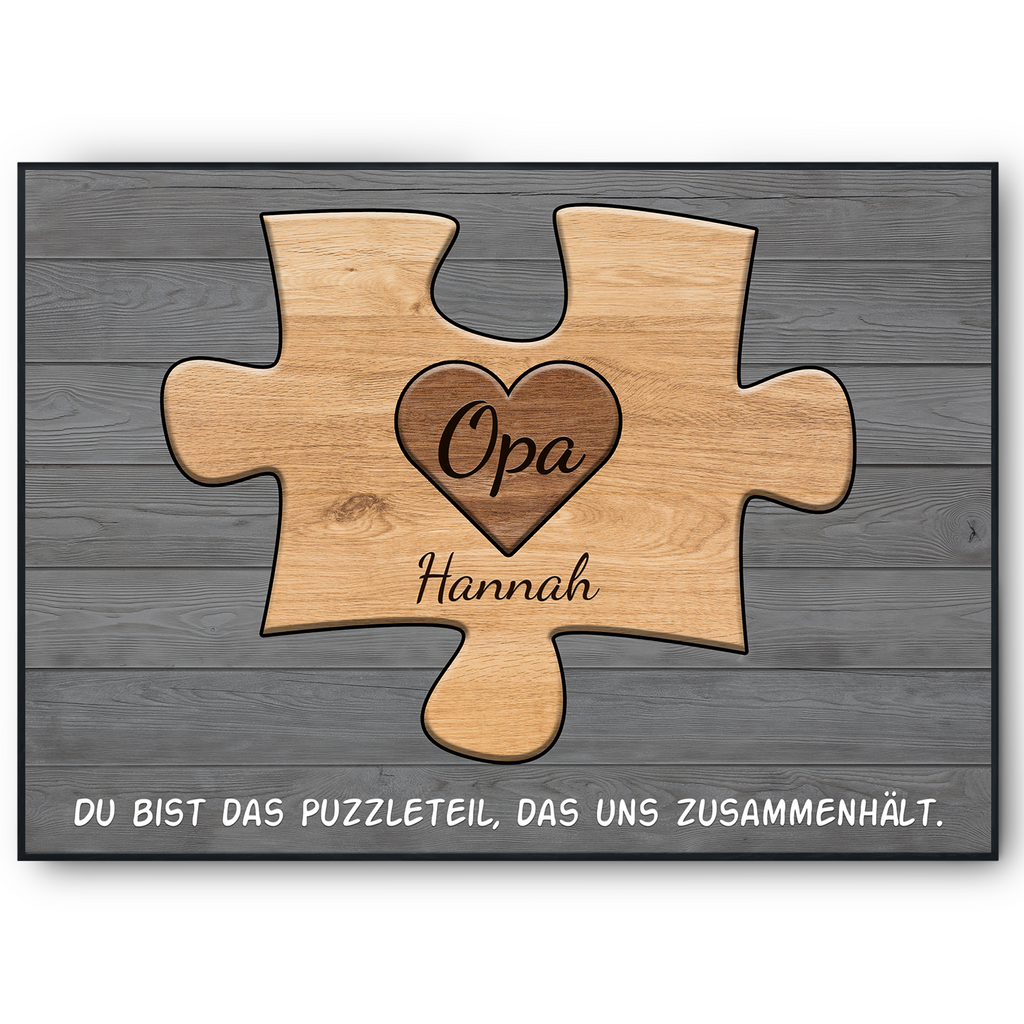 Opa Geschenk personalisiert | Opa Geburtstag Großvater Familienbild gestalten | Vatertag personalisierte Geschenke Opa Puzzle