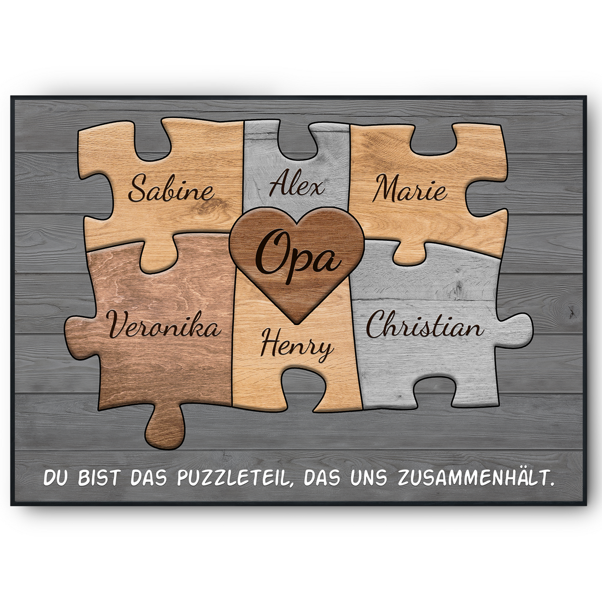 Opa Geschenk personalisiert | Opa Geburtstag Großvater Familienbild gestalten | Vatertag personalisierte Geschenke Opa Puzzle