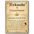 Beste Oma Urkunde personalisiert Oma persönliches Geschenk personalisierte Geschenkidee Oma Geburtstag Karte