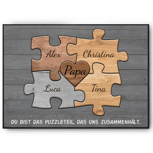Papa Geschenk personalisiert | Vater Geburtstag Papa Familienbild gestalten | Vatertag personalisierte Geschenke Papa Puzzle