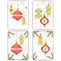 Christbaumkugeln Weihnachten DIN A4 Weihnachtsbilder Weihnachtsposter Weihnachtsdeko Wandbilder 4er Set