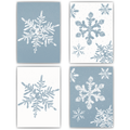 Schneeflocken Weihnachten DIN A4 Weihnachtsbilder Weihnachtsposter Weihnachtsdeko Wandbilder 4er Set