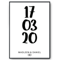 Jahrestag Poster Personalisiert Datum Namen | Partner Geschenk zur Hochzeit