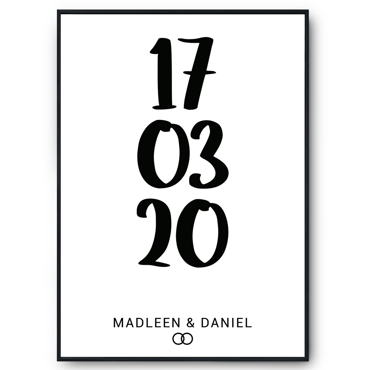 Jahrestag Poster Personalisiert Datum Namen | Partner Geschenk zur Hochzeit