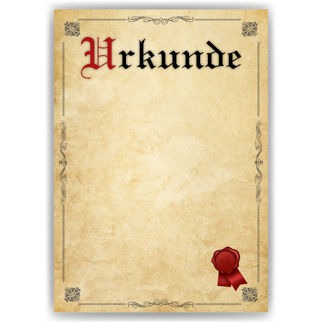Urkunde Blanko zum bedrucken - Geschenk Urkunde Auszeichnung Hochzeit Ehrung Jubiläum Sportwettbewerb Siegerehrung Vorlage