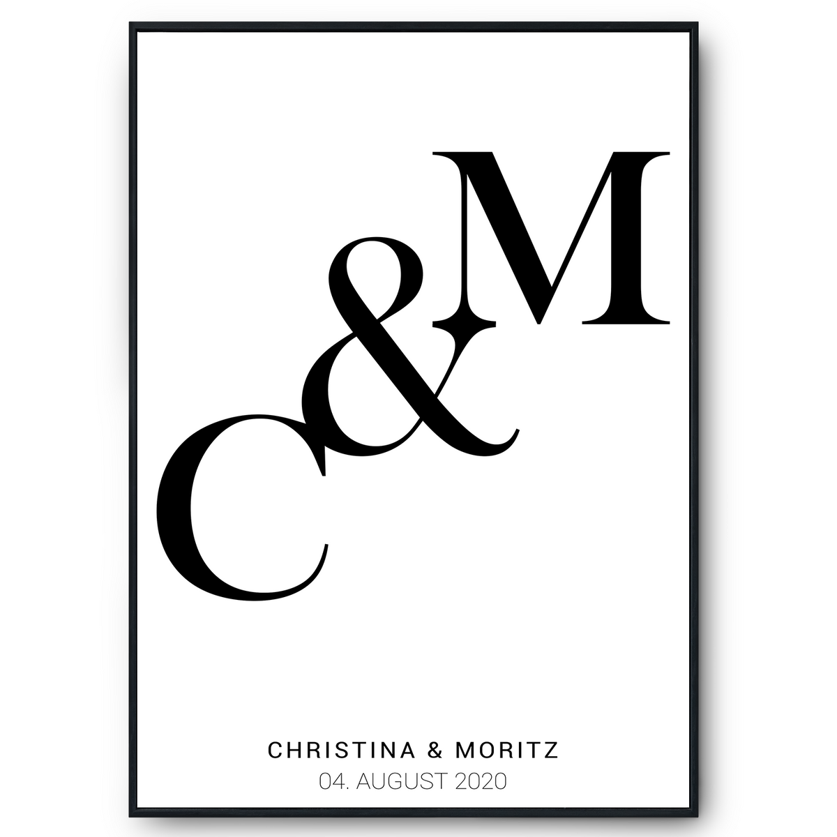 Initialen Partner Poster Personalisiert mit Datum & Namen Jahrestag Hochzeit Geschenk