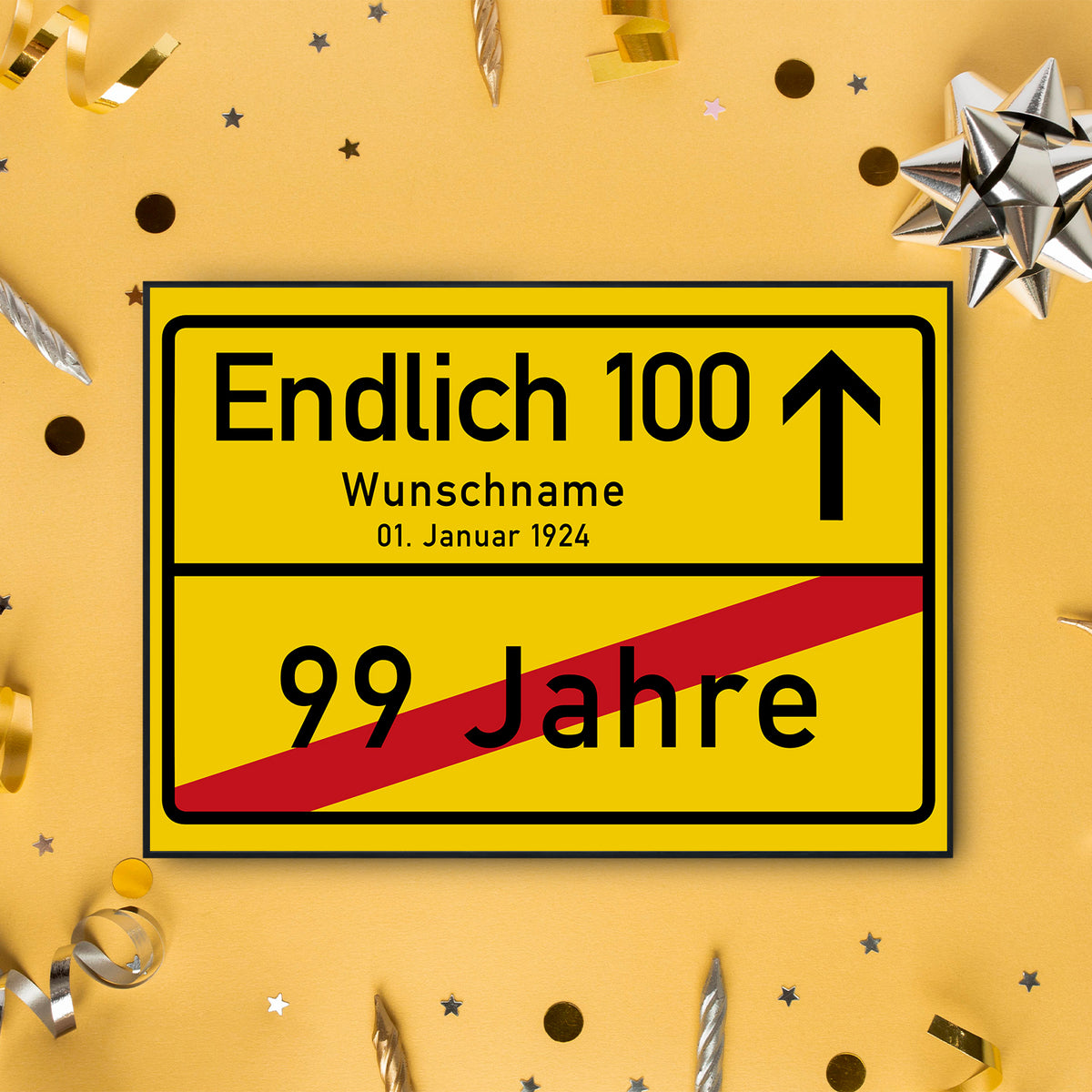 Ortsschild zum 100. Geburtstag – lustiges Poster, personalisiert mit Name und Datum, Jahrgang 1926
