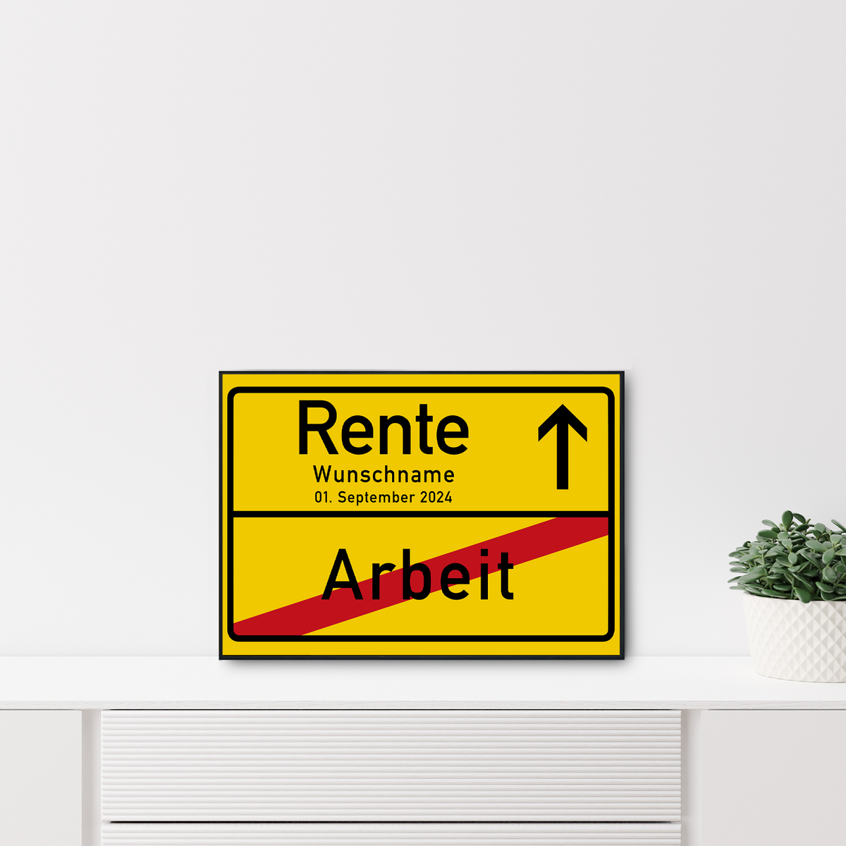 Rente Ortsschild Poster personalisiertes Geschenk zum Ruhestand Geschenkidee Rentner Pensionär