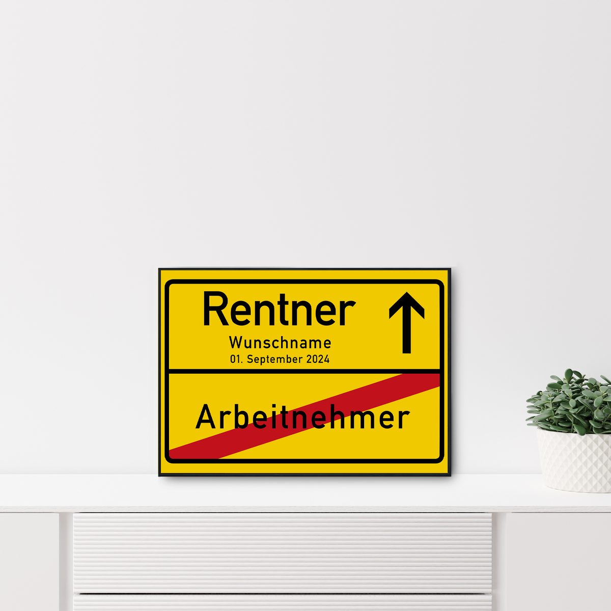 Renter Ortsschild Poster Ruhestand personalisiertes Geschenk zur Rente Geschenkidee Pensionär