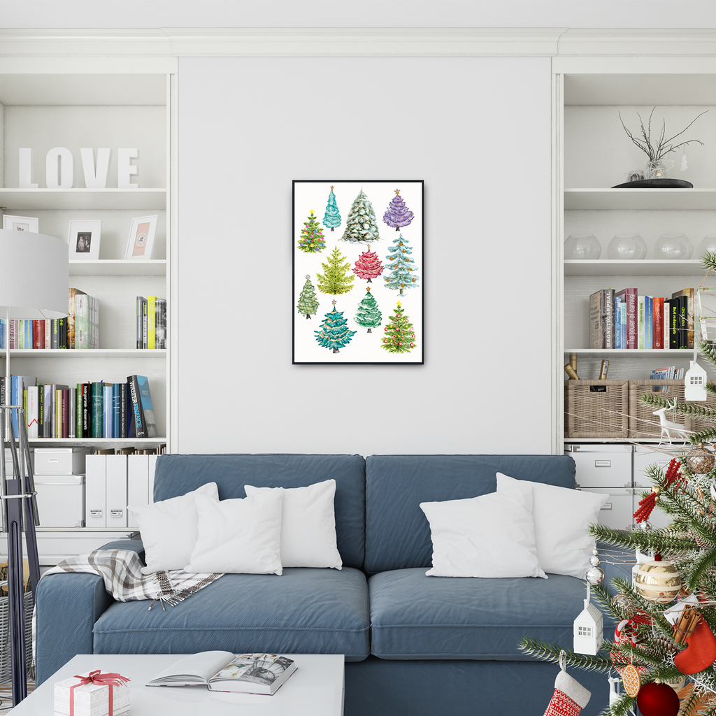 Weihnachtsbaum Kunstdruck Weihnachten DIN A4 Weihnachtsbild Weihnachtsposter Weihnachtsdeko Wandbild 1er Set