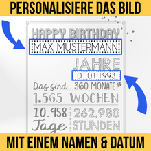 Laden Sie das Bild in den Galerie-Viewer, 58. Geburtstag Geschenk Personalisierte Geburtstagskarte Gästebuch Jahrgang 1966 Poster Männer Frauen 58 Jahre Dekoration
