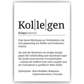 Kollegen Definition Poster Mitarbeiter Geschenk Team Kollegen