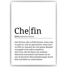 Laden Sie das Bild in den Galerie-Viewer, Chefin Definition Poster Vorgesetzte Geschenk Kollegen
