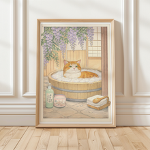 Laden Sie das Bild in den Galerie-Viewer, Japanische Katze Poster – Aesthetic Zen Spa Japandi Wanddeko Vintage Stil
