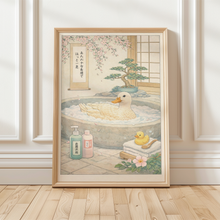 Laden Sie das Bild in den Galerie-Viewer, Japanische Ente Poster Badezimmer – Zen Spa Japandi Wandbild im Vintage Stil fürs Bad
