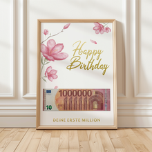 Laden Sie das Bild in den Galerie-Viewer, Geldgeschenk Geburtstag Frau Lustiges Geschenk Freundin - Deine erste Million
