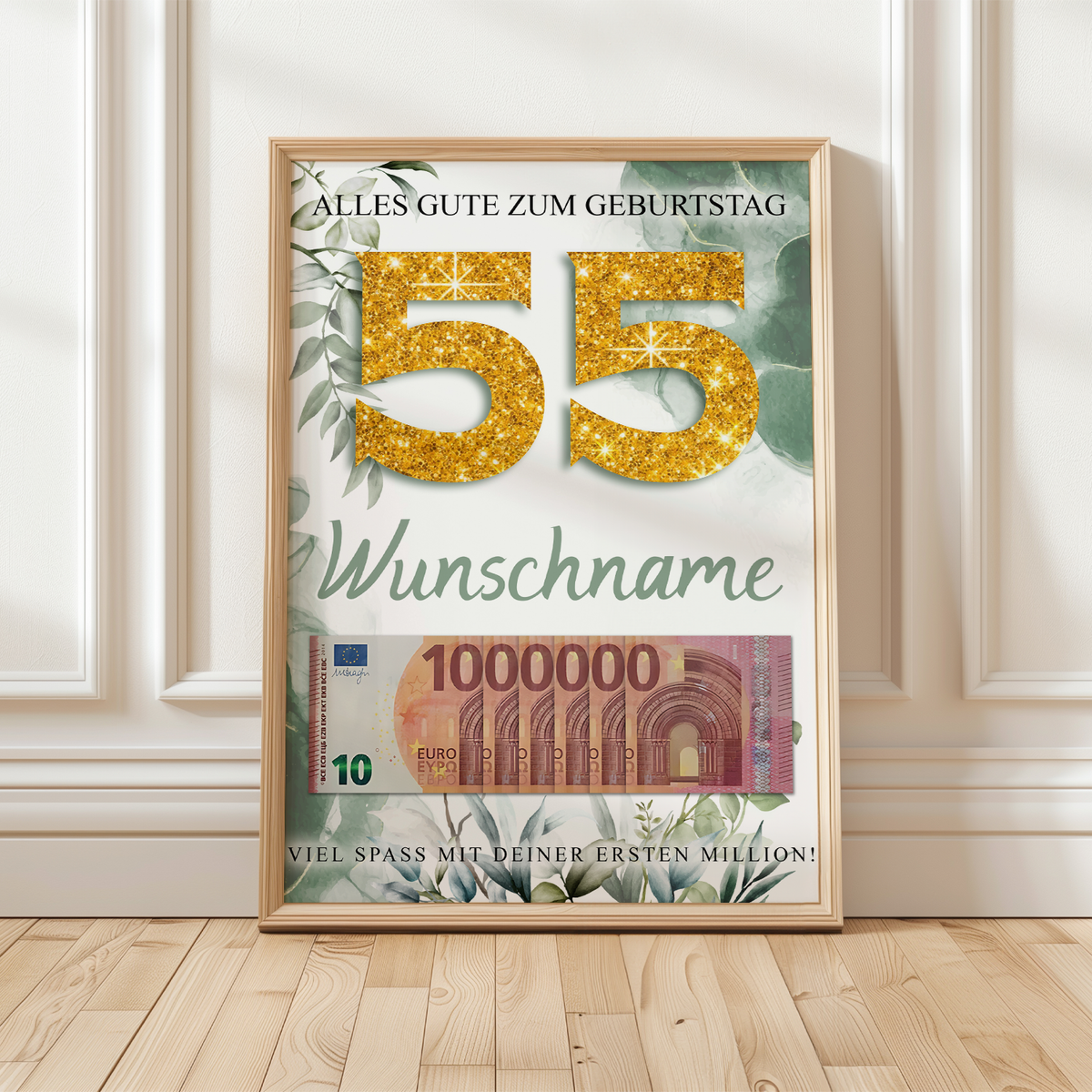 Personalisiertes Geldgeschenk zum 55. Geburtstag Männer Frauen Geburtstagsgeschenk Geld Geschenk personalisierbar